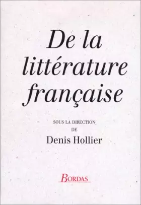 Couverture du produit · De la littérature française