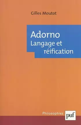 Couverture du produit · Adorno : Langage et réification