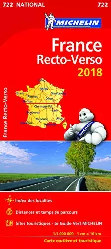 Couverture du produit · CARTE NATIONALE 722 FRANCE RECTO-VERSO 2018