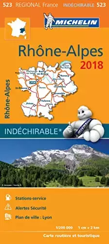 Couverture du produit · Carte Régionale Rhône-Alpes 2018
