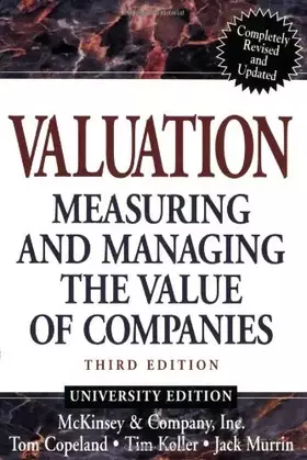 Couverture du produit · Valuation: Measuring and Managing the Value of Companies University Edition