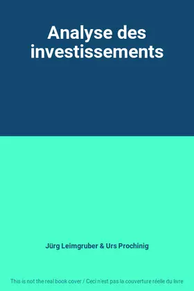 Couverture du produit · Analyse des investissements