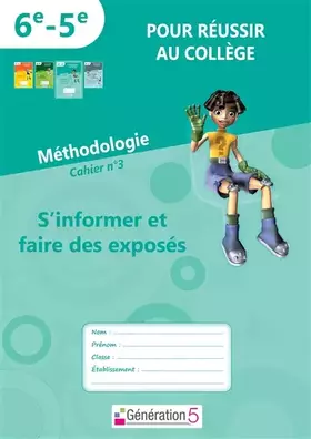 Couverture du produit · Cahier n°3 "pour réussir au collège" : S'organiser et prendre des initiatives