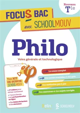 Couverture du produit · FOCUS BAC PHILOSOPHIE VOIES GENERALE ET TECHNOLOGIQUE: Décroche ton Bac avec SchoolMouv
