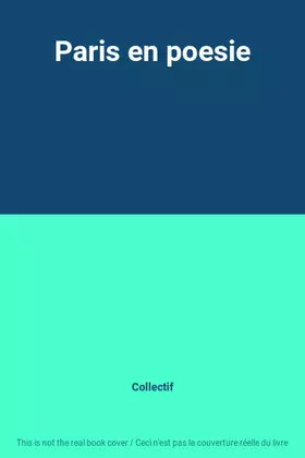 Couverture du produit · Paris en poesie