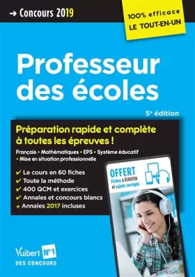 Couverture du produit · Concours Professeur des écoles (CRPE) 2019 - Préparation rapide et complète à toutes les épreuves avec 8 fiches à écouter offer