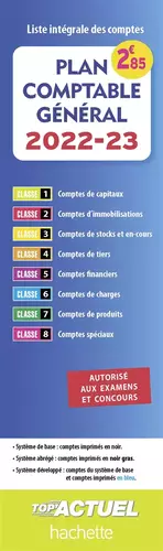 Couverture du produit · Plan comptable 2022-2023 (autorisé aux examens et concours)