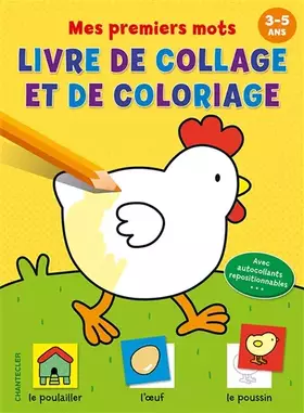 Couverture du produit · MES PREMIERS MOTS - LIVRE DE COLLAGE ET DE COLORIAGE (3-5 A.)