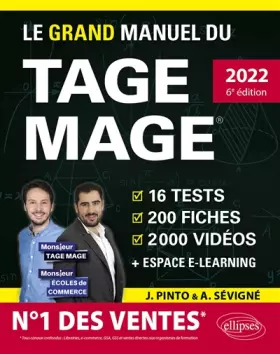 Couverture du produit · Le grand manuel du TAGE MAGE: N°1 DES VENTES – 16 tests blancs + 200 fiches de cours + 2000 vidéos
