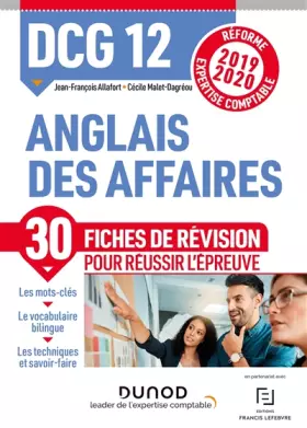 Couverture du produit · DCG 12 - Anglais des affaires - Fiches de révision - Réforme 2019-2020: Réforme Expertise comptable (2019-2020)