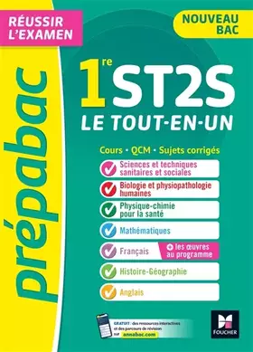 Couverture du produit · Prépabac 1re ST2S - Toutes les matières - Cours et entraînement au contrôle continu 2026