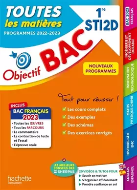 Couverture du produit · Objectif BAC 2023 - 1re STI2D Toutes les matières