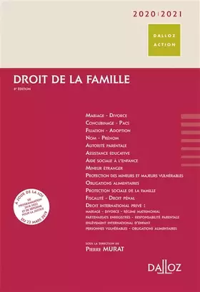 Couverture du produit · Droit de la famille 2020/2021 8ed