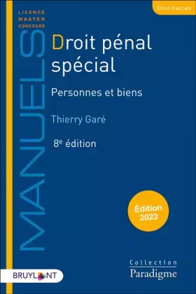 Couverture du produit · Droit pénal spécial - Personnes et biens