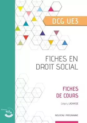 Couverture du produit · Fiches en droit social: UE 3 du DCG