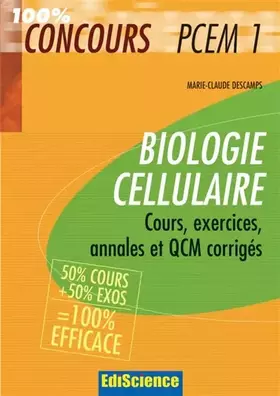 Couverture du produit · Biologie cellulaire : Cours, exercices, annales et QCM corrigés