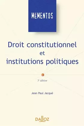Couverture du produit · Droit constitutionnel et institutions politiques