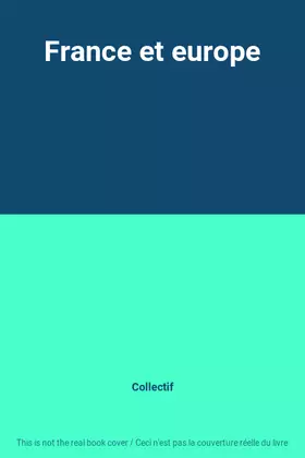 Couverture du produit · France et europe
