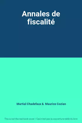 Couverture du produit · Annales de fiscalité