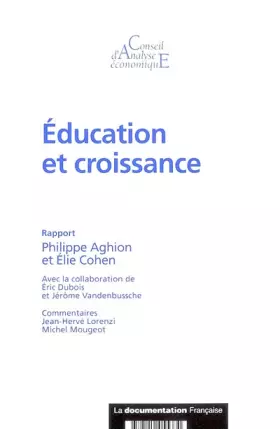 Couverture du produit · Education et croissance