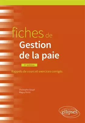 Couverture du produit · Fiches de Gestion de la paie: À jour au 1er juin 2022