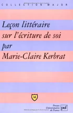 Couverture du produit · Leçon littéraire sur l'écriture de soi
