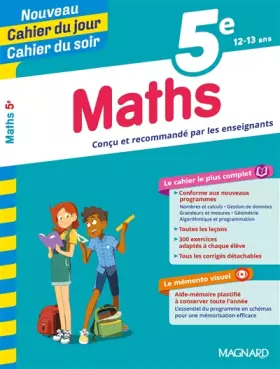 Couverture du produit · Maths 5e - Cahier du jour Cahier du soir