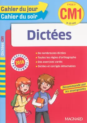 Couverture du produit · Cahier du jour/Cahier du soir Dictées CM1 - Nouveau programme 2016