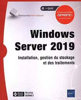 Couverture du produit · Windows Server 2019 : Installation, gestion du stockage et des traitements