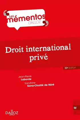 Couverture du produit · Droit international privé. 20e éd.