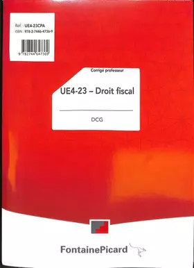 Couverture du produit · Droit fiscal DCG UE4: Corrigé professeur