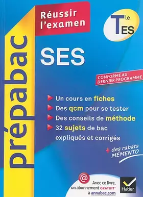 Couverture du produit · SES Tle ES - Prépabac Réussir l'examen: Cours et sujets corrigés bac - Terminale ES