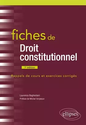 Couverture du produit · Fiches de droit constitutionnel: À jour au 1er avril 2022