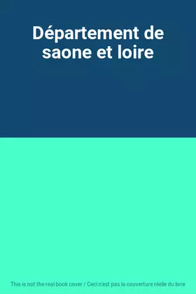 Couverture du produit · Département de saone et loire