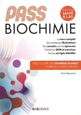 Couverture du produit · PASS Biochimie - Manuel : cours + entraînements corrigés: Manuel : cours + entraînements corrigés