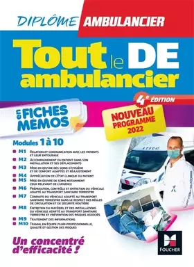 Couverture du produit · Tout le DE Ambulancier - Nouveau programme - DEA - Modules 1 à 10 en fiches mémos - Révision 4e éd