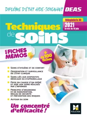 Couverture du produit · Techniques de soins en fiches mémos - DEAS 4e ed._Nouveau référentiel 2021