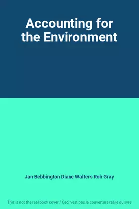 Couverture du produit · Accounting for the Environment