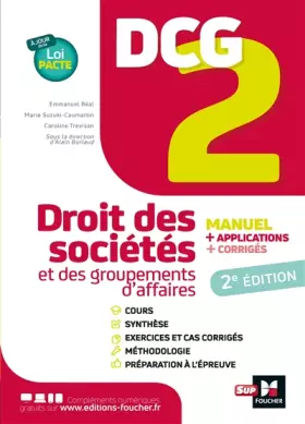 Couverture du produit · DCG 2 - Droit des sociétés et autres groupements d'affaires - Manuel et applications