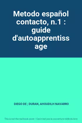 Couverture du produit · Metodo español contacto, n.1 : guide d'autoapprentissage
