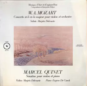 Couverture du produit · Mozart Concerto No 5 - Marcel Quinet Sonatine Pour Violon Et Piano