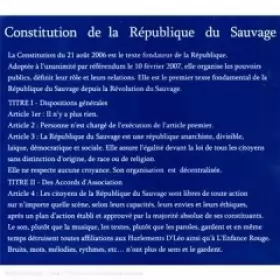 Couverture du produit · Constitution De La République Du Sauvage