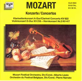 Couverture du produit · Konzerte  Concertos (Klarinettenkonzert A-Dur / Clarinet Concerto KV 622 / Violinkonzert D-Dur KV 218 / Hornkonzert Nr.2 KV 417