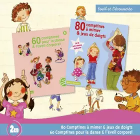 Couverture du produit · 80 Comptines A Mimer Et Jeux De Doigts / 60 Comptines Pour La Danse Et L'Eveil Corporel (Coffret 2 CD)