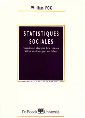 Couverture du produit · Statistiques sociales, 3e édition