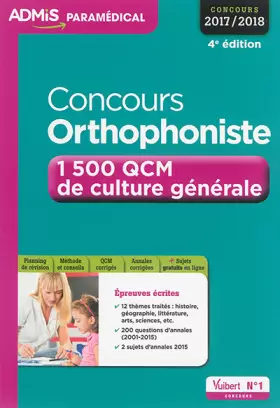 Couverture du produit · Concours orthophoniste - 1500 QCM de culture générale