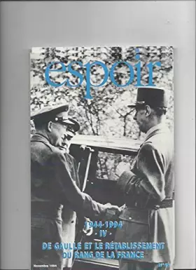 Couverture du produit · 1944-1994 De gaulle et le rétablissement de la France