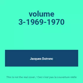 Couverture du produit · volume 3-1969-1970