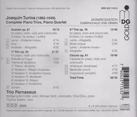 Couverture du produit · Turina: Complete Trios Piano Quartet [Import]