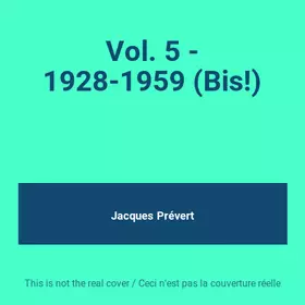 Couverture du produit · Vol. 5 - 1928-1959 (Bis!)